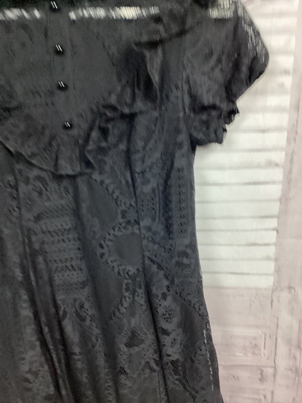 Killstar Black Lace Midi Ruffle Gothic Dress S - Picture 4 of 11